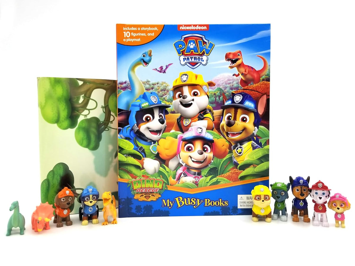 Paw Patrol Dino Rescue My Busy Books - Storybook, 10 figurines