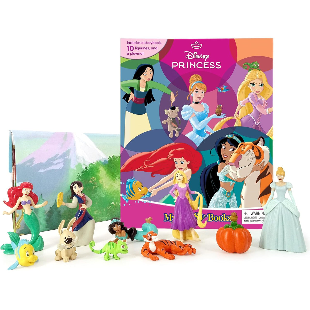 Disney Princess My Busy Books - Storybook, 10 figurines, playmat