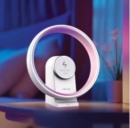 Jupiter Bluetooth Speaker with Table Lamp - White