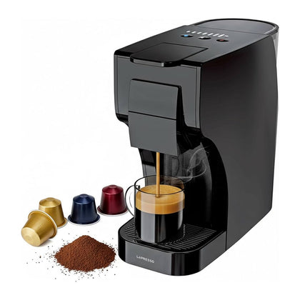 3 In 1 Capsule Coffee Maker with 220V- 240V/50-60Hz+VDE Plug -Black | Coffee Machine