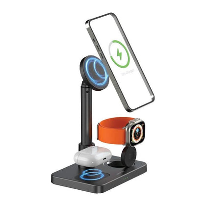 3 in 1 Telescopic Wireless Charger - Black