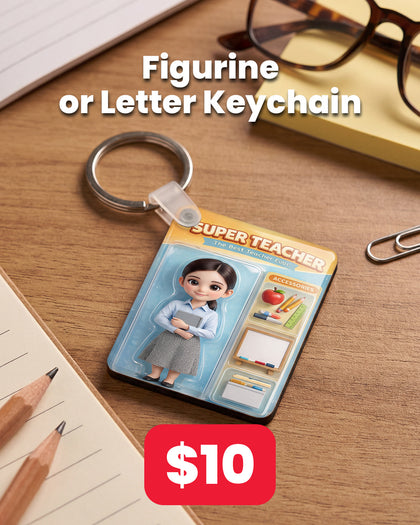 Figurine or Letter keychain Teachers Offer