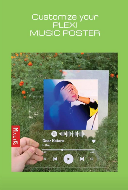 Music Poster Size A4 Plexi + UV  | QTY 1