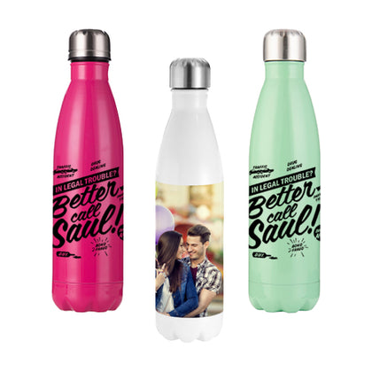 Print On Metal Cola Bottle White, Pink, Green |QTY 1-5