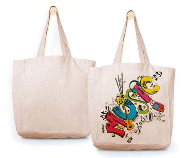 Print On Tote Bag Beige Sublimation |QTY 1-5