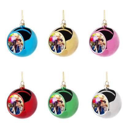 Print On Christmas Ornament Plastic Ball Colored |QTY 1-5