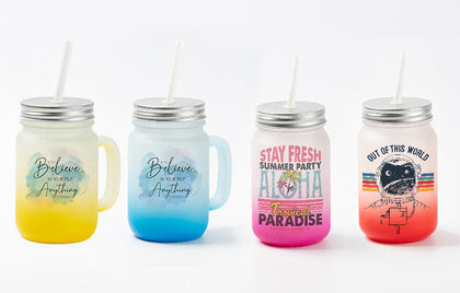 Print On Mug Mason Jar Frosted |QTY 1-5