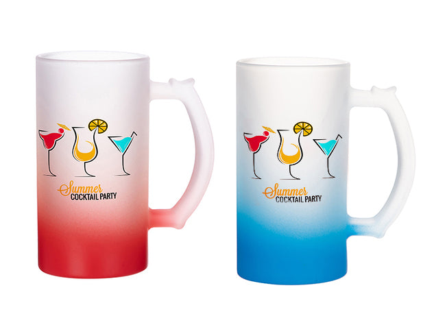 Print On Mug Beer Glass Frosted |QTY 1-5