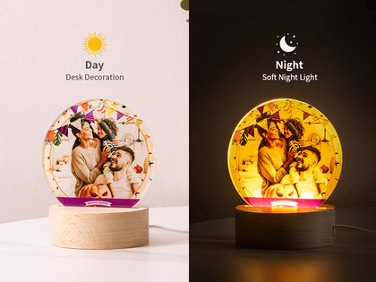 Rechargble Plexi Round | With Led Base | Qty 1-5