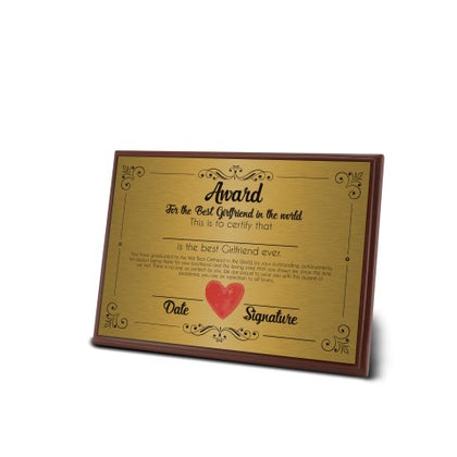Print On Wooden Plaque inc. Metal A5 |QTY 1-5