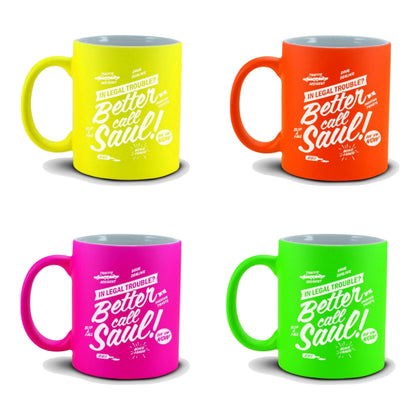 Print On Mug Neon Orange, Green, Yellow, Pink