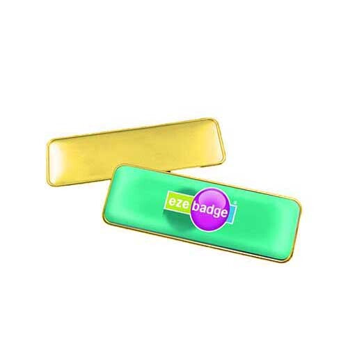 Print On Metal Badge 5.4x2.5cm Rectangle Magnet Gold