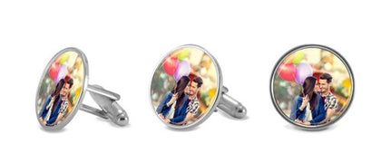 Print On Cufflinks 1.8cm Circle Silver |QTY 1-5