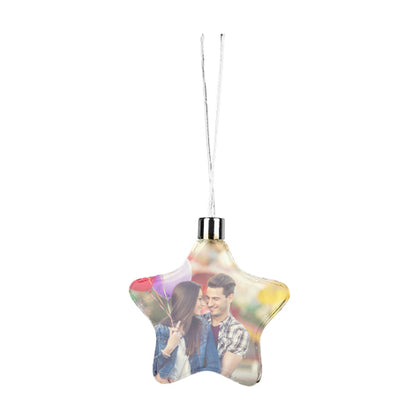 Print On Christmas Ornament Plastic Star Metal Insert |QTY 1-5