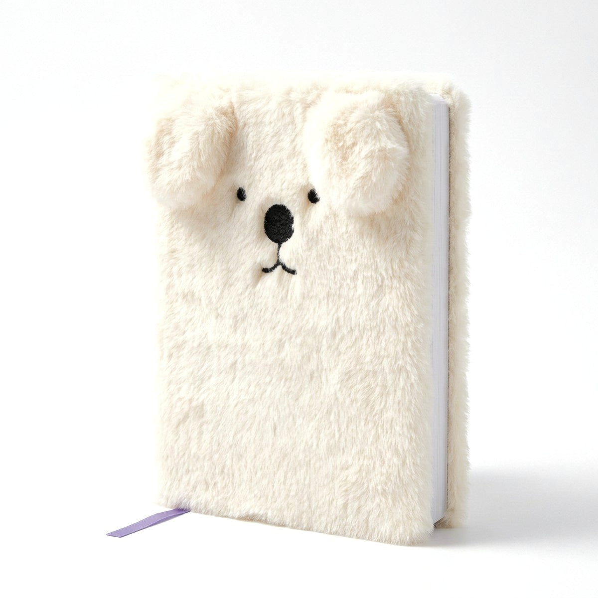 A5 Plush Notebook 15x21Cm 80G, 80Sheets Teddy bear White