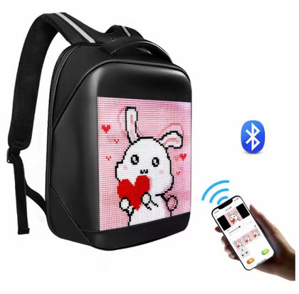 Laptop Backpack with Led Screen Pink