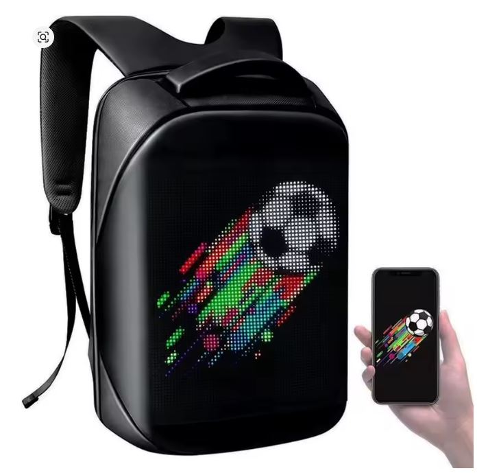 Laptop Backpack with Led Screen Black