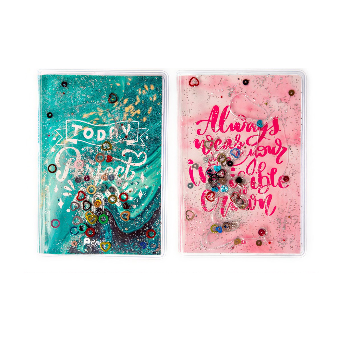 Glittery Mini Notebook With Colored Paper Marble Design