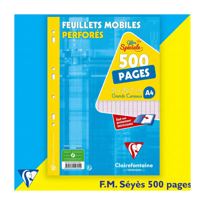 Loose Leaf Perforated 300+200 Free A4, punched refill sheets on satin-smooth 90gsm paper.