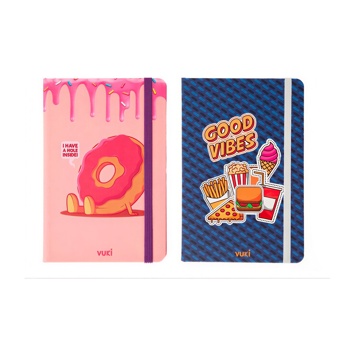 Notebook A5 Plain Off-White Paper With Elastic Closer Food Design
