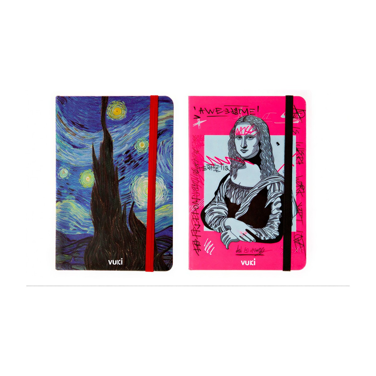 Notebook A6 Plain Off-White Paper With Elastic Closer Art Design