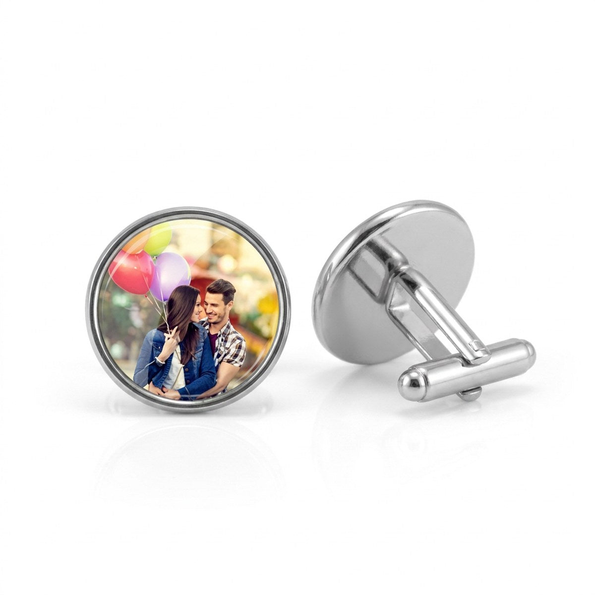 Print On Cufflinks 1.8cm Circle Silver