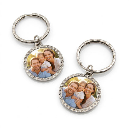 Print On Keychain Metal Circular Silver