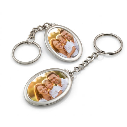 Print On Keychain Metal Oval Silver