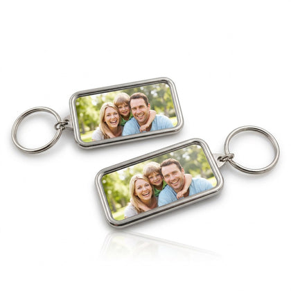 Print On Keychain Metal Rectangle Silver