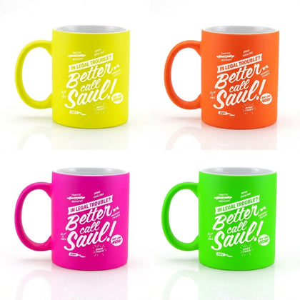 Print On Mug Neon Orange, Green, Yellow, Pink