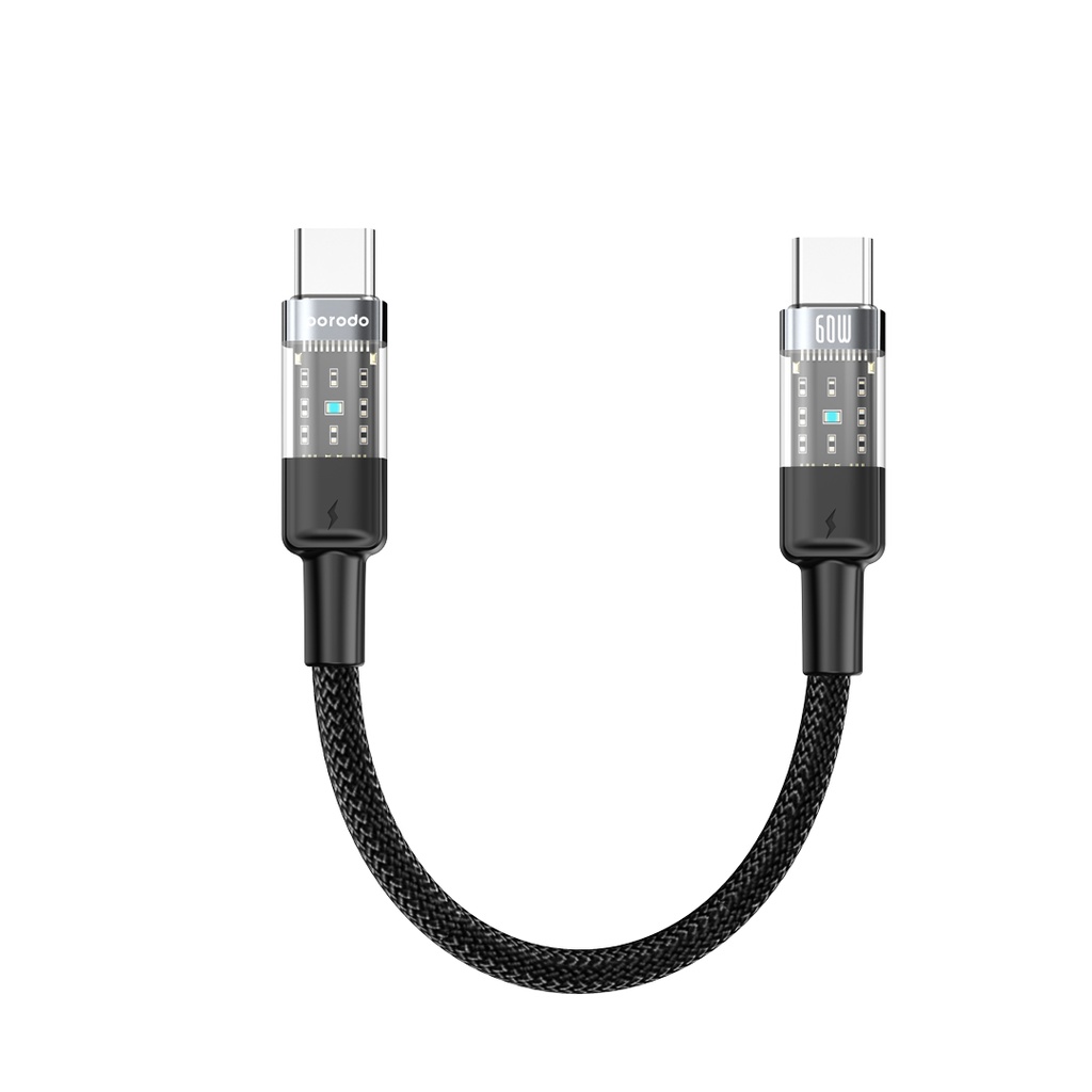Braided Cable - Transparent Usb-C To Usb-C #PD-60WCCTH-BK